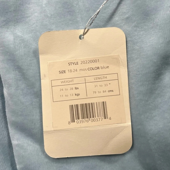 Light Blue Velour Long  Sleeve Jacket - Picture 6 of 6